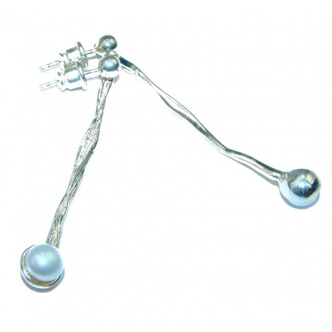 Pink Pearl .925 Sterling Silver handmade earrings