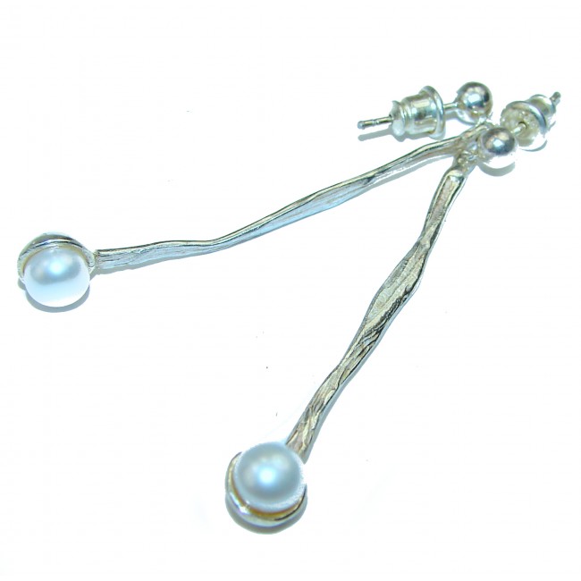 Pink Pearl .925 Sterling Silver handmade earrings