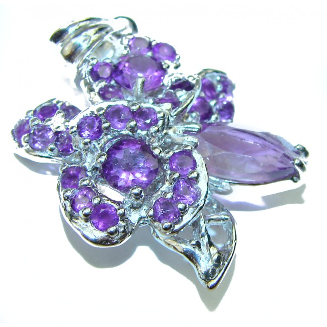 Victorian Design Amethyst .925 Sterling Silver handcrafted Pendant