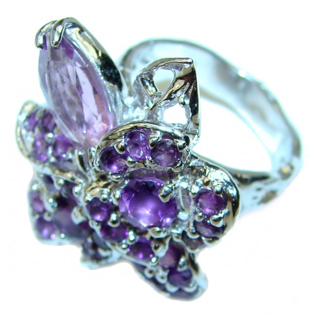 Incredible African Amethyst .925 Sterling Silver HANDCRAFTED Ring size 7 1/4