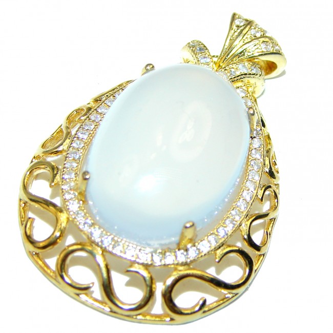 Natural 22.5 ct Aquamarine 14K Gold over .925 Sterling Silver handcrafted pendant