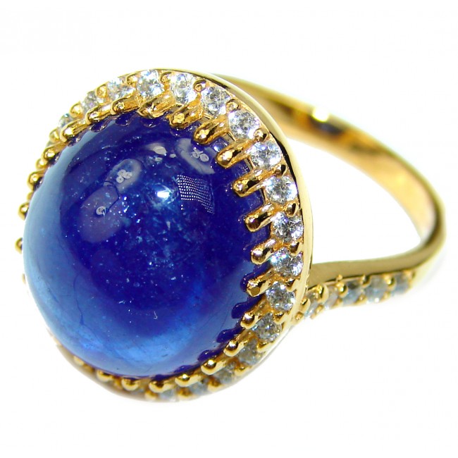 Blue Planet Beauty authentic Sapphire 14K Gold over .925 Sterling Silver Ring size 7