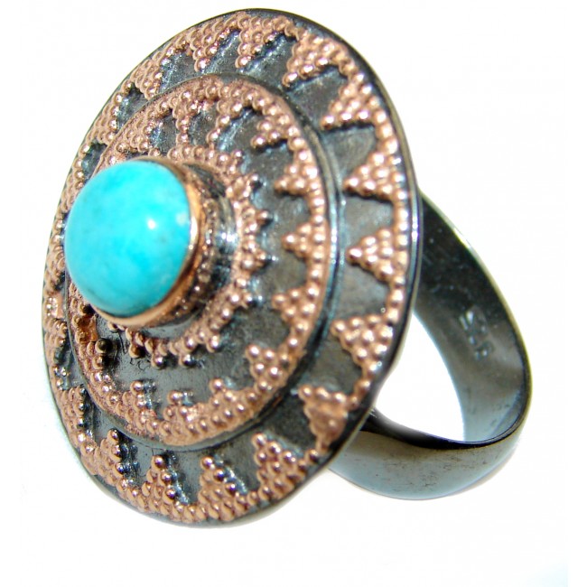 Turquoise 14K Gold over .925 Sterling Silver ring; s. 8 adjustable