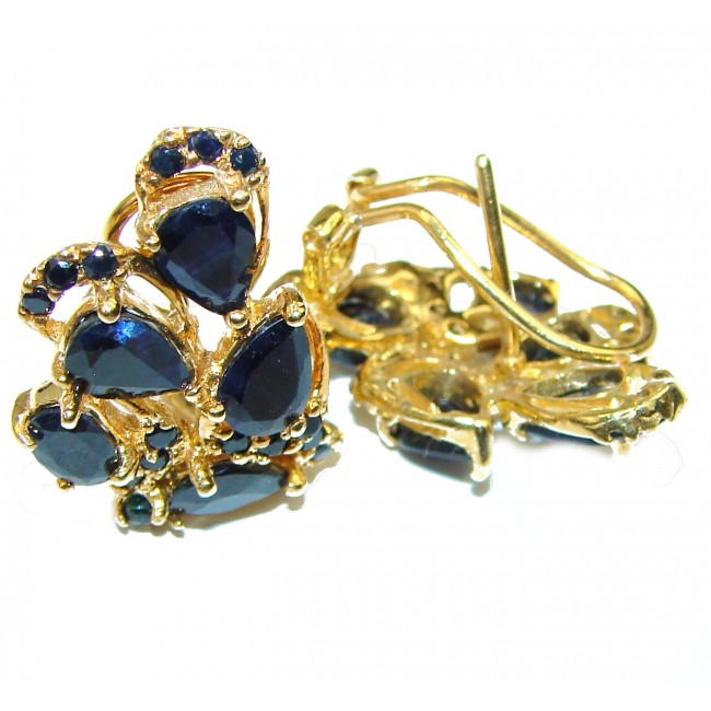 Very Unique Sapphire 14K Gold over .925 Sterling Silver handcrafted earrings