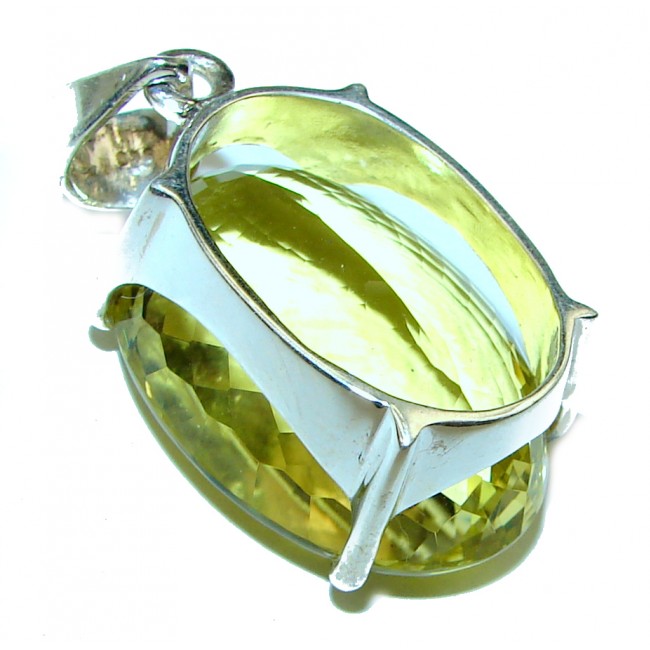 27.5 carat Genuine Lemon Quartz .925 Sterling Silver handcrafted pendant