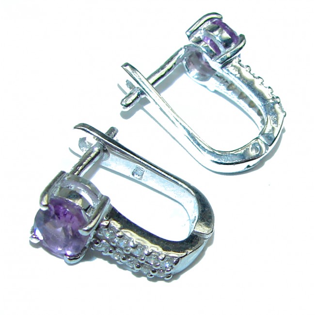 Authentic Amethyst .925 Sterling Silver handcrafted earrings