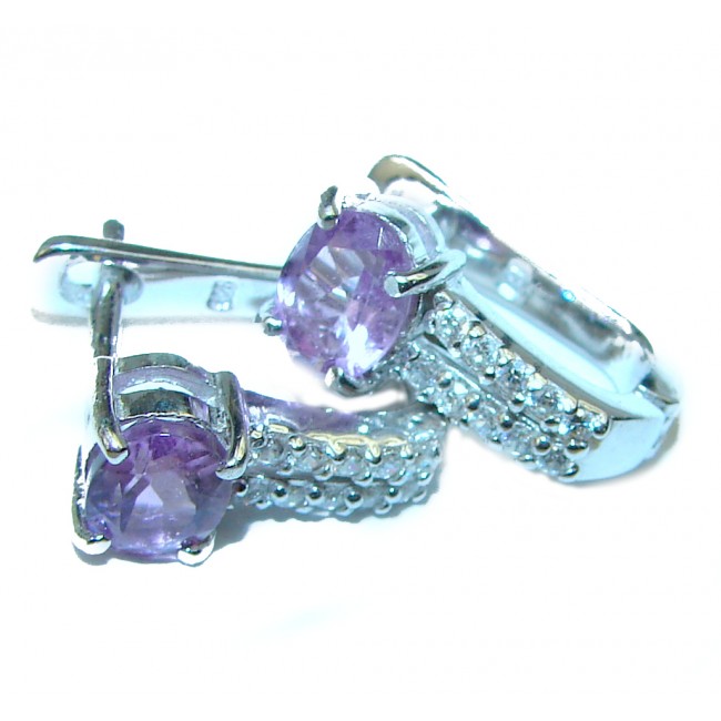 Authentic Amethyst .925 Sterling Silver handcrafted earrings