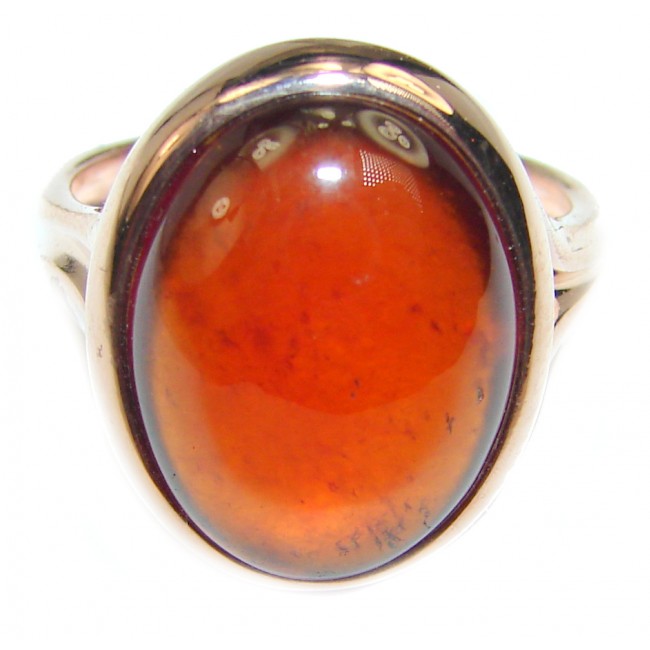 Incredible Authentic Hesonite Garnet 14K Gold over .925 Sterling Silver Ring size 7