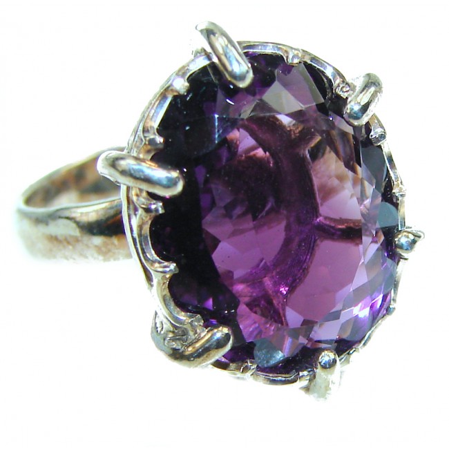 Pure Energy Amethyst .925 Sterling Silver HANDCRAFTED Ring size 6 1/2