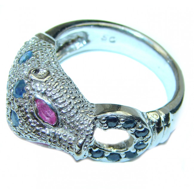 Luxurious Panther .925 Sterling Silver handcrafted Statement Ring size 8 1/4