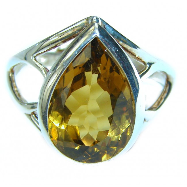 Champagne Smoky Topaz .925 Sterling Silver Ring size 9 1/2