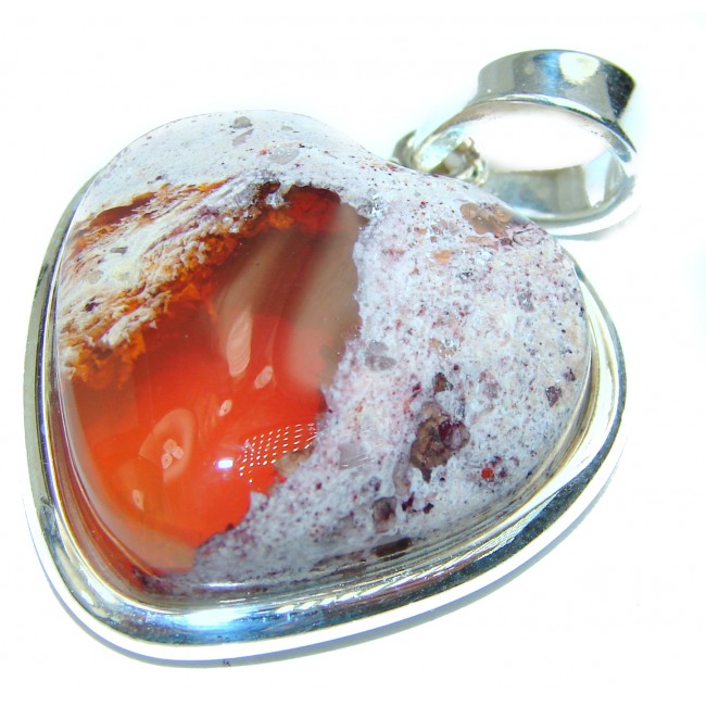 Angel's Heart amazing quality Mexican Opal .925 Sterling Silver handmade pendant