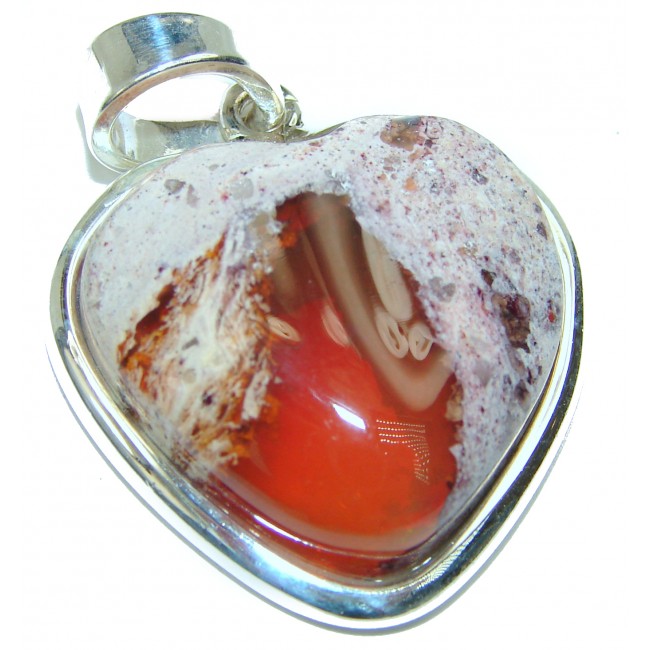 Angel's Heart amazing quality Mexican Opal .925 Sterling Silver handmade pendant