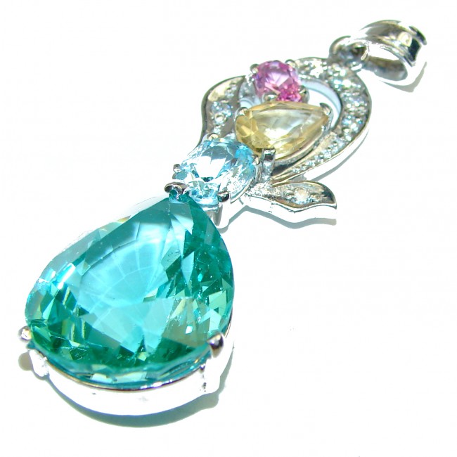 Luxurious Style Apatite .925 Sterling Silver handmade Pendant