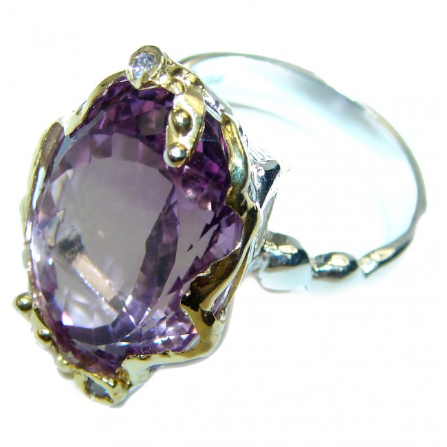 Pure Energy Amethyst .925 Sterling Silver HANDCRAFTED Ring size 9 1/4