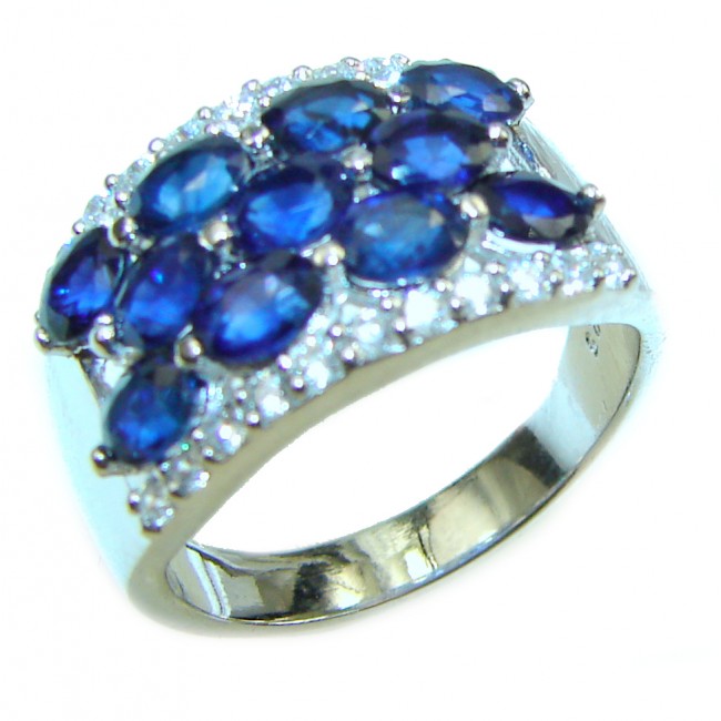 Blue Treasure 9.5 carat authentic Kyanite .925 Sterling Silver Statement Ring size 6 3/4