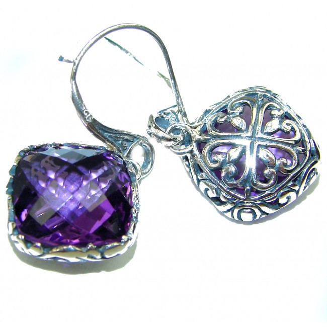 Authentic African Amethyst .925 Sterling Silver earrings