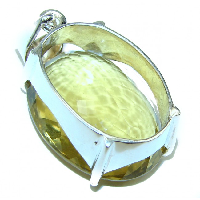 47.5 carat Genuine Lemon Quartz .925 Sterling Silver handcrafted pendant