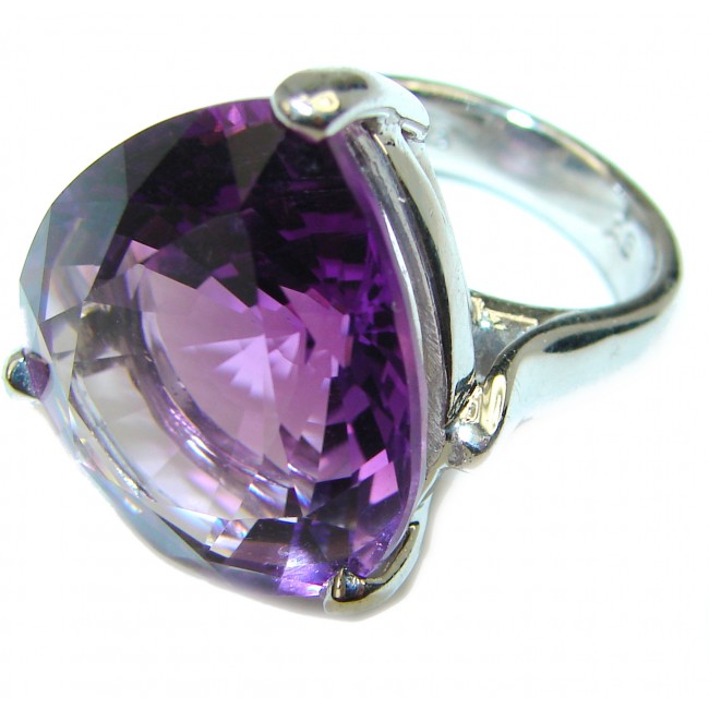 Spectacular genuine Amethyst Sapphire .925 Sterling Silver Handcrafted Ring size 6 3/4