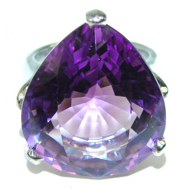 Spectacular genuine Amethyst Sapphire .925 Sterling Silver Handcrafted Ring size 6 3/4