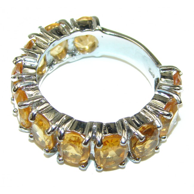 Citrine .925 Sterling Silver handmade Cocktail Ring s. 9
