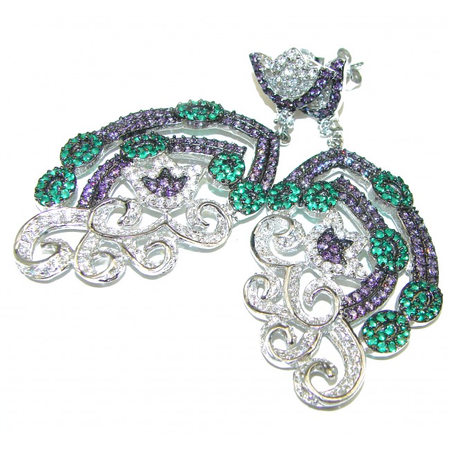 My Passion Authentic Chrome Diopside Tanzanite .925 Sterling Silver handcrafted earrings