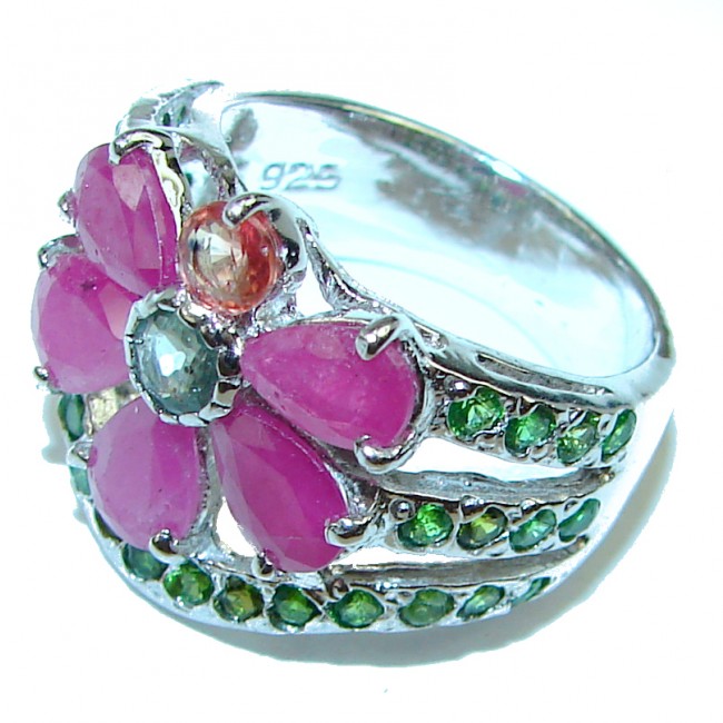 Great quality unique Ruby .925 Sterling Silver handcrafted Ring size 6 1/2