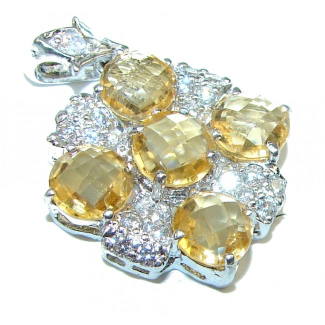 Luxurious Style Natural Citrine .925 Sterling Silver handmade Pendant