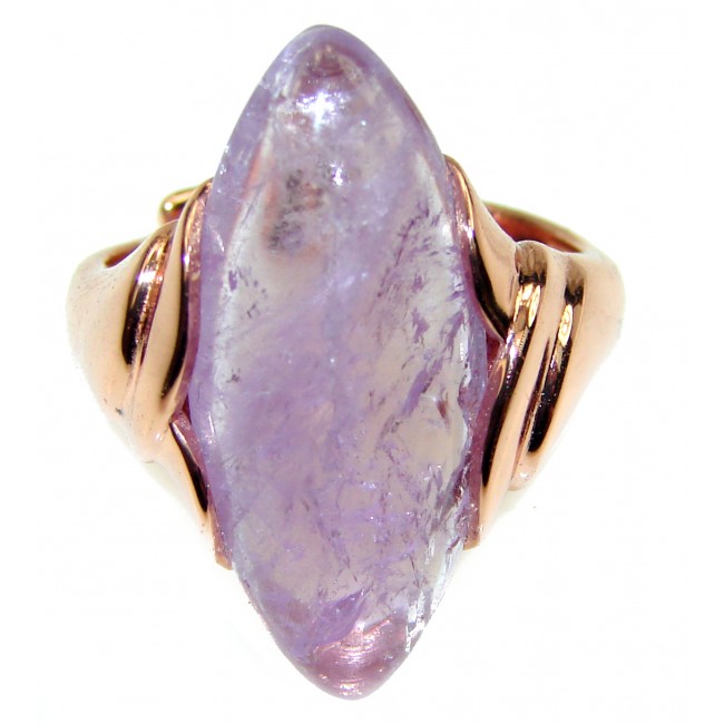 Spectacular genuine Amethyst 14K Gold over .925 Sterling Silver Handcrafted Ring size 7 1/4