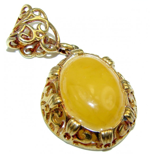 Natural Buttescotch Baltic Amber Gold over .925 Sterling Silver handmade Pendant