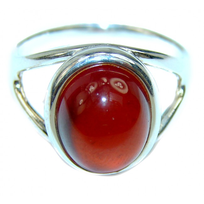 Incredible Authentic Hesonite Garnet .925 Sterling Silver Ring size 8