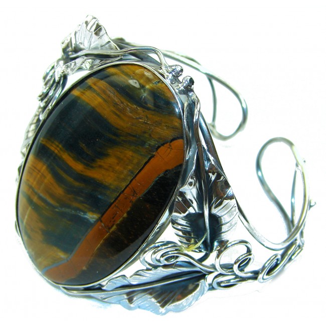 Incredible Silky Pietersite .925 Sterling Silver Large handcrafted Bracelet / Cuff