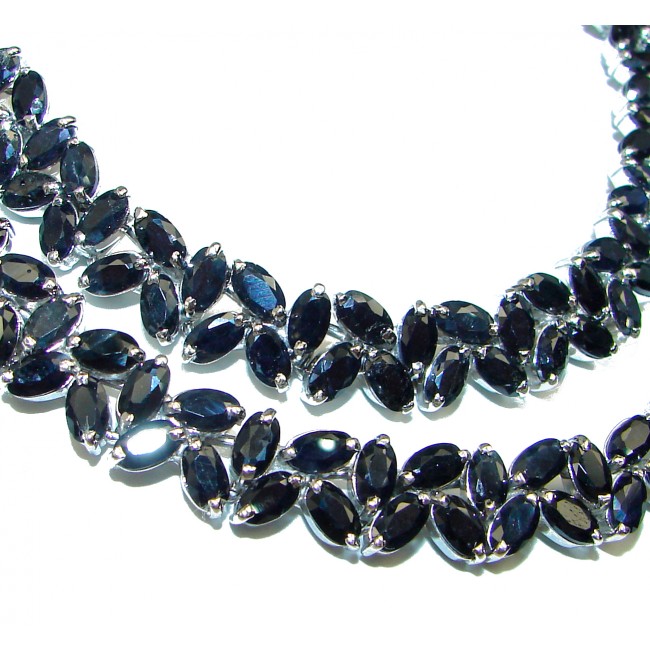 Magnificent Jewel Sapphire .925 Sterling Silver handcrafted necklace