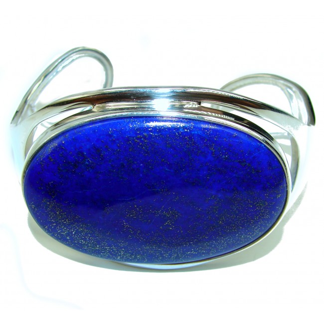 HUGE Blue Waves Lapis Lazuli .925 Sterling Silver handcrafted Bracelet / Cuff