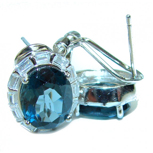 Pure Perfection London Blue Topaz .925 Sterling Silver earrings