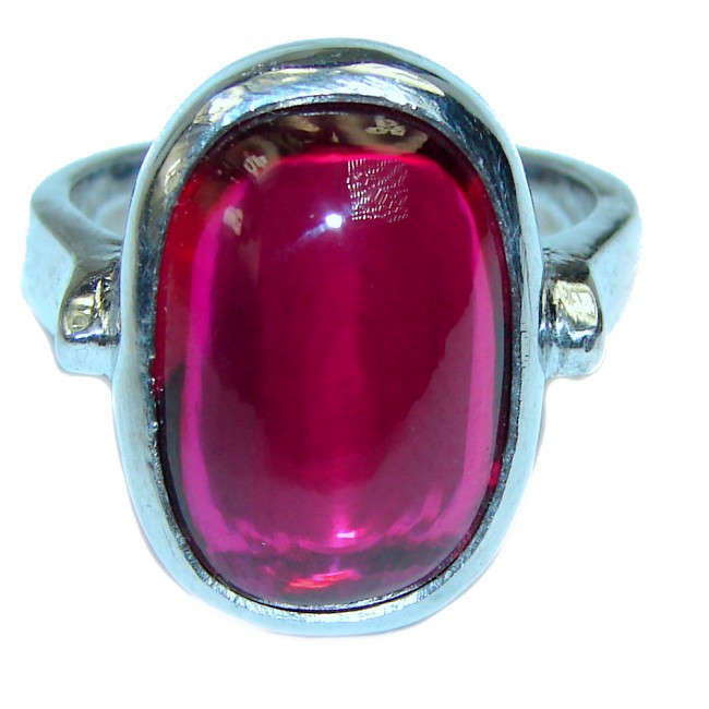 Simple Design Ruby .925 Sterling Silver handmade Ring size 8