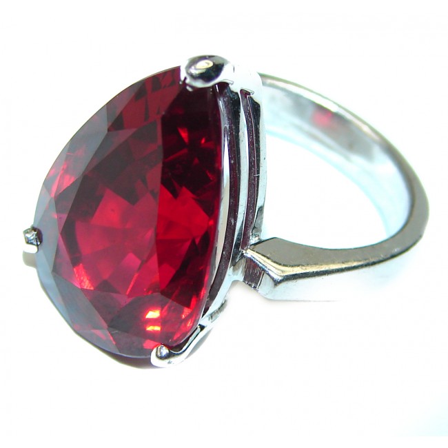 Incredible Authentic Red Topaz .925 Sterling Silver Ring size 7 1/4
