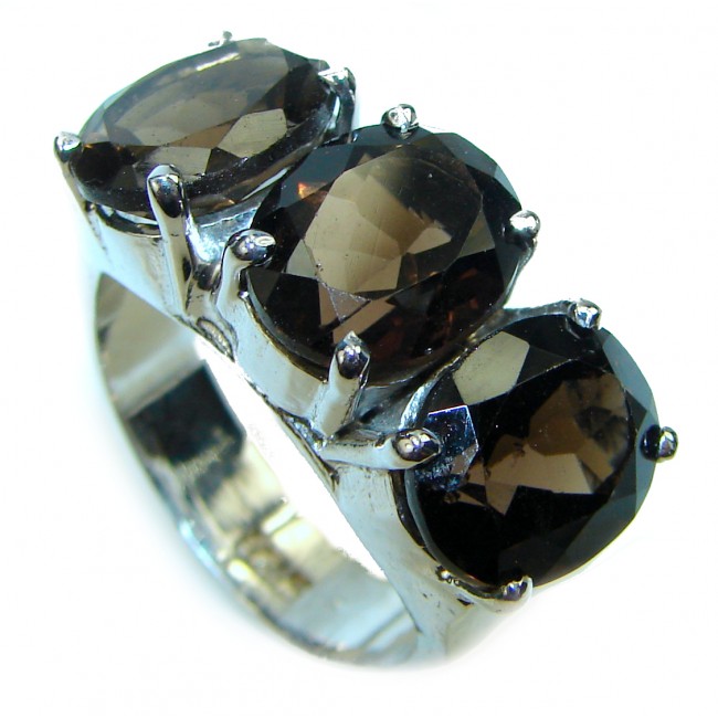 Spectacular Smoky Topaz .925 Sterling Silver Ring size 9 1/4