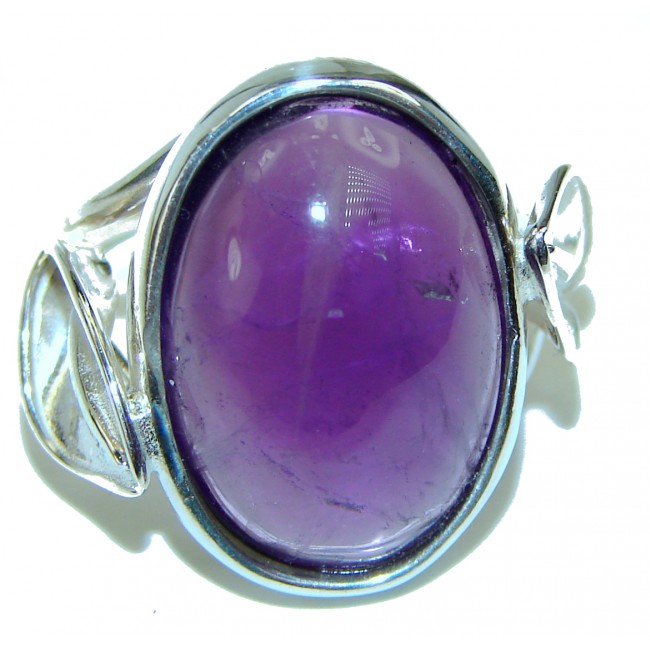 Genuine Amethyst .925 Sterling Silver Handcrafted Ring size 8 1/4