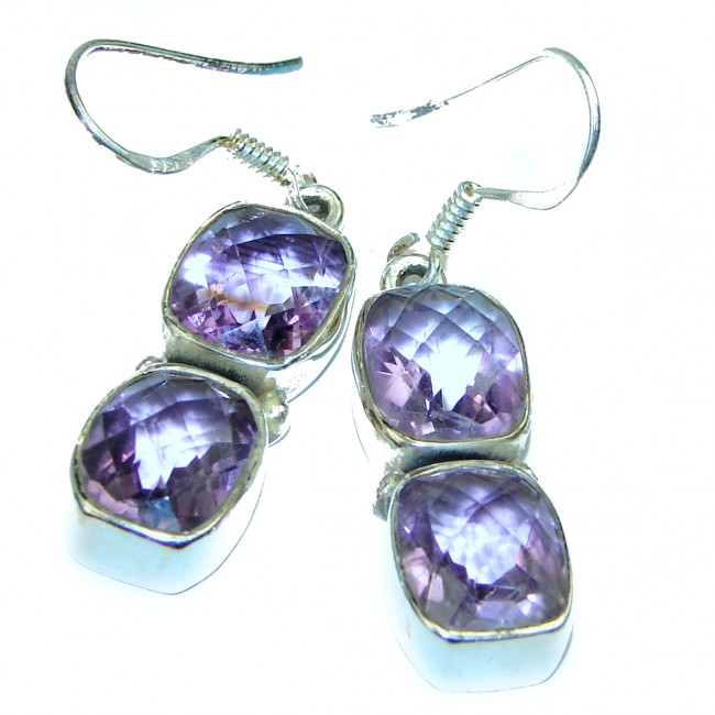 Spectacular Amethyst .925 Sterling Silver handcrafted earrings