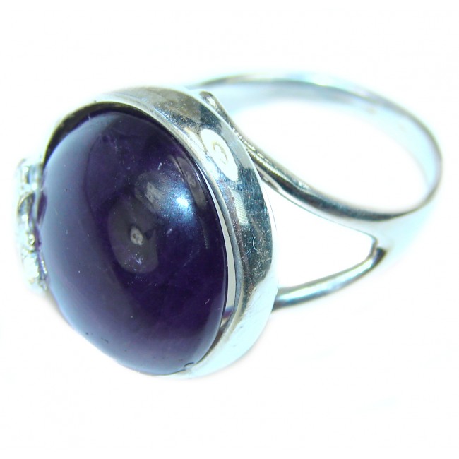 Genuine Amethyst .925 Sterling Silver Handcrafted Ring size 7 1/2