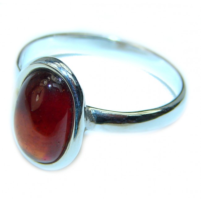 Incredible Authentic Hesonite Garnet .925 Sterling Silver Ring size 8 1/2