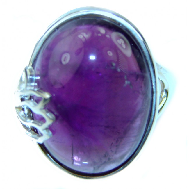 Genuine Amethyst .925 Sterling Silver Handcrafted Ring size 7 1/4