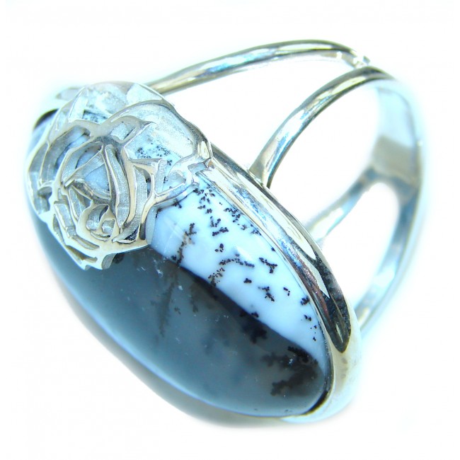 Top Quality Dendritic Agate .925 Sterling Silver handcrafted Ring s. 6 adjustable