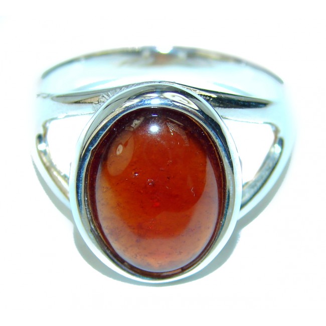 Incredible Authentic Hesonite Garnet .925 Sterling Silver Ring size 7 1/2