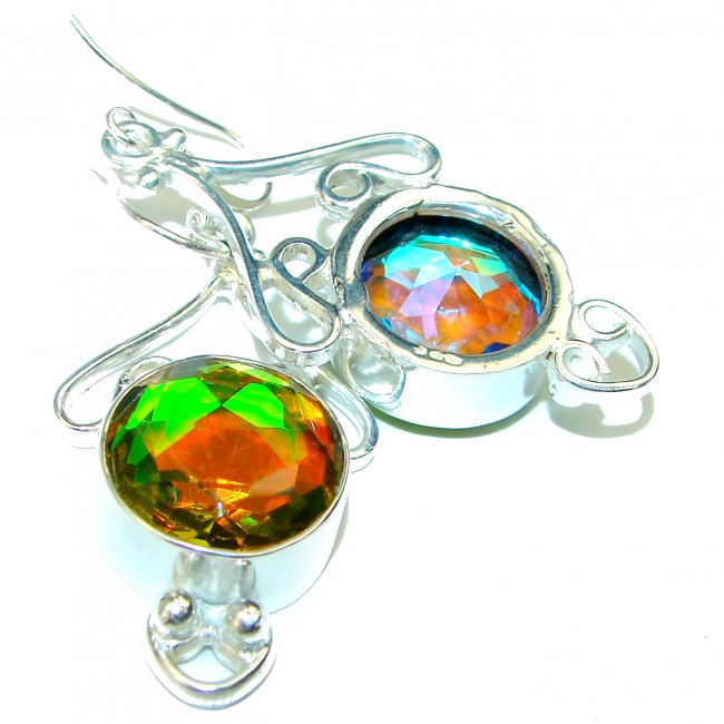Juicy Rainbow Quartz .925 Sterling Silver handcrafted earrings
