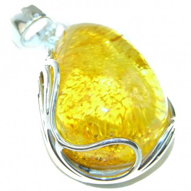 Golden Honey Baltic Amber .925 Sterling Silver handmade Pendant