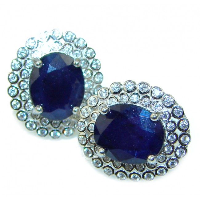Incredible Sapphire .925 Sterling Silver handcrafted Earrings