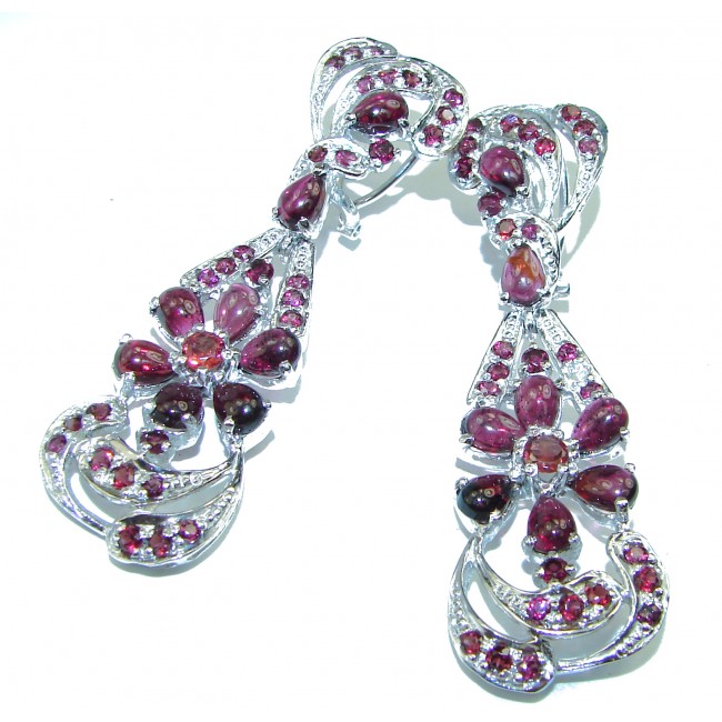 Diva's Dream authentic Garnet .925 Sterling Silver handcrafted earrings