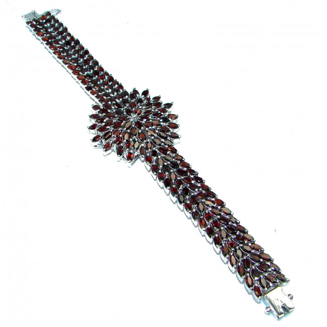 Red Passion Authentic Garnet .925 Sterling Silver handcrafted Bracelet